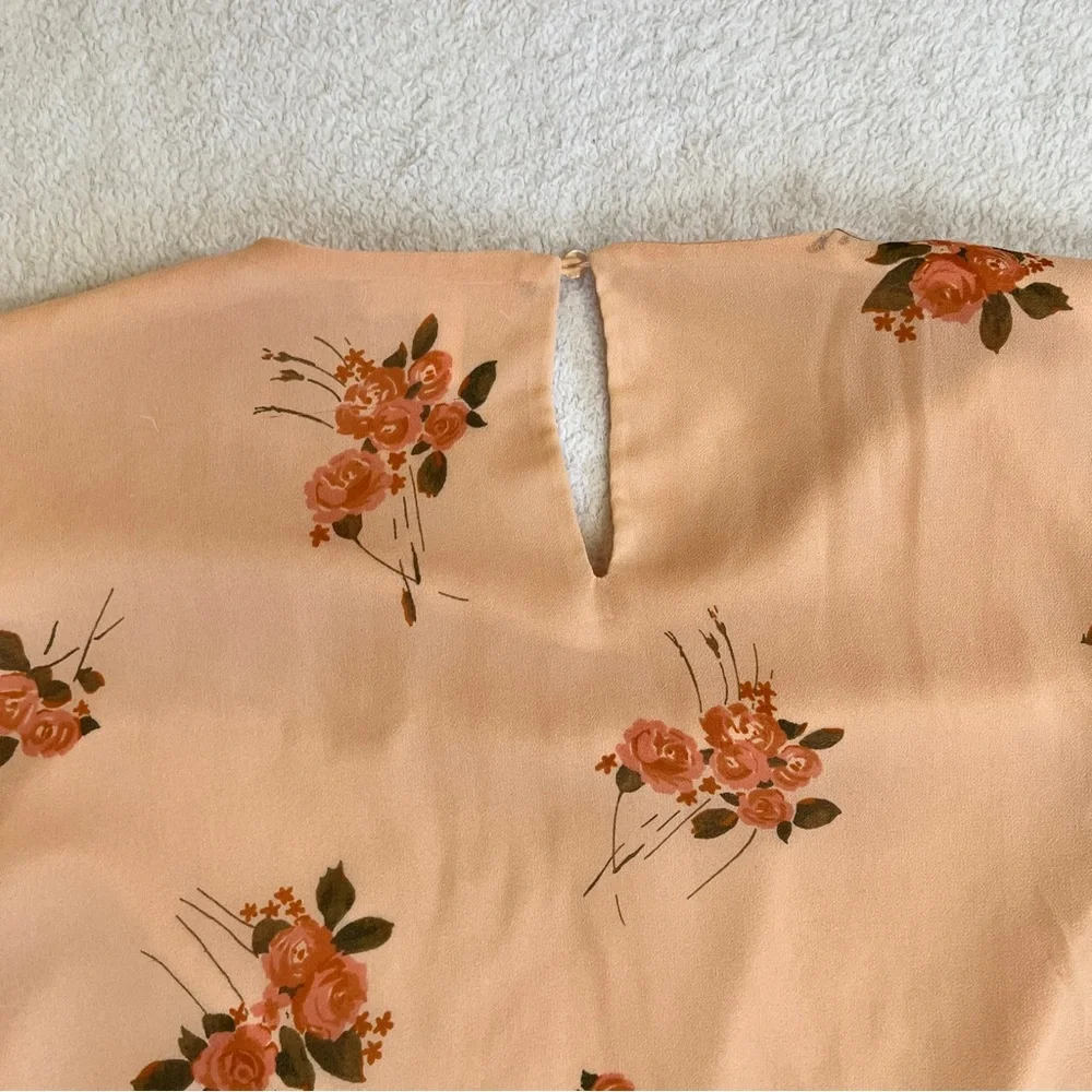 SOLD✖️LC Lauren Conrad Floral Chiffon Shirt Ruffles Spring Size XL - Picture 9 of 11